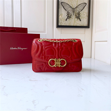 salvatore ferragamo quilted gancini leather chain shoulder bag #21h168